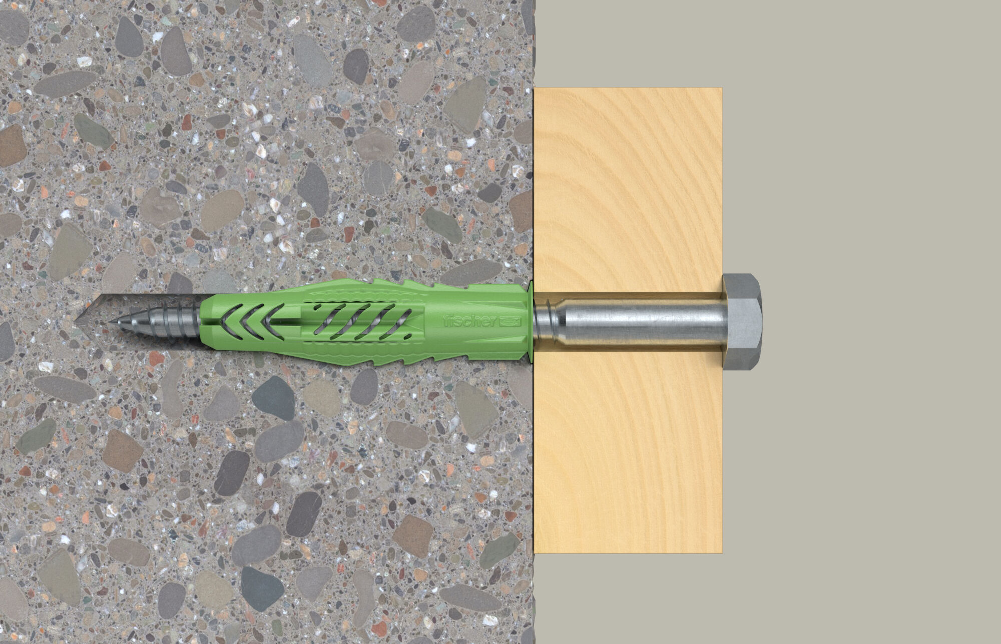 fischer Universal plug UX Green 10 x 60 R S with rim and screw